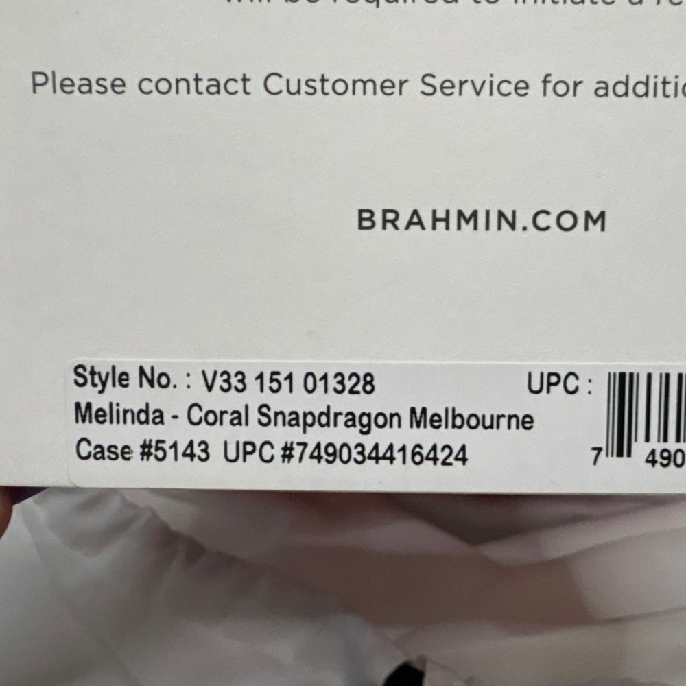 **SOLD**Brahmin NWT-Melinda Bucket Crossbody Coral Snapdragon - Picture 10 of 10